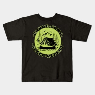 Canoe camp sleep repeat Kids T-Shirt